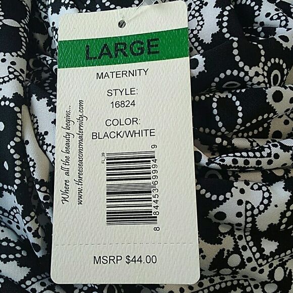 Three Seasons black and white maternity dress - Picture 6 of 7